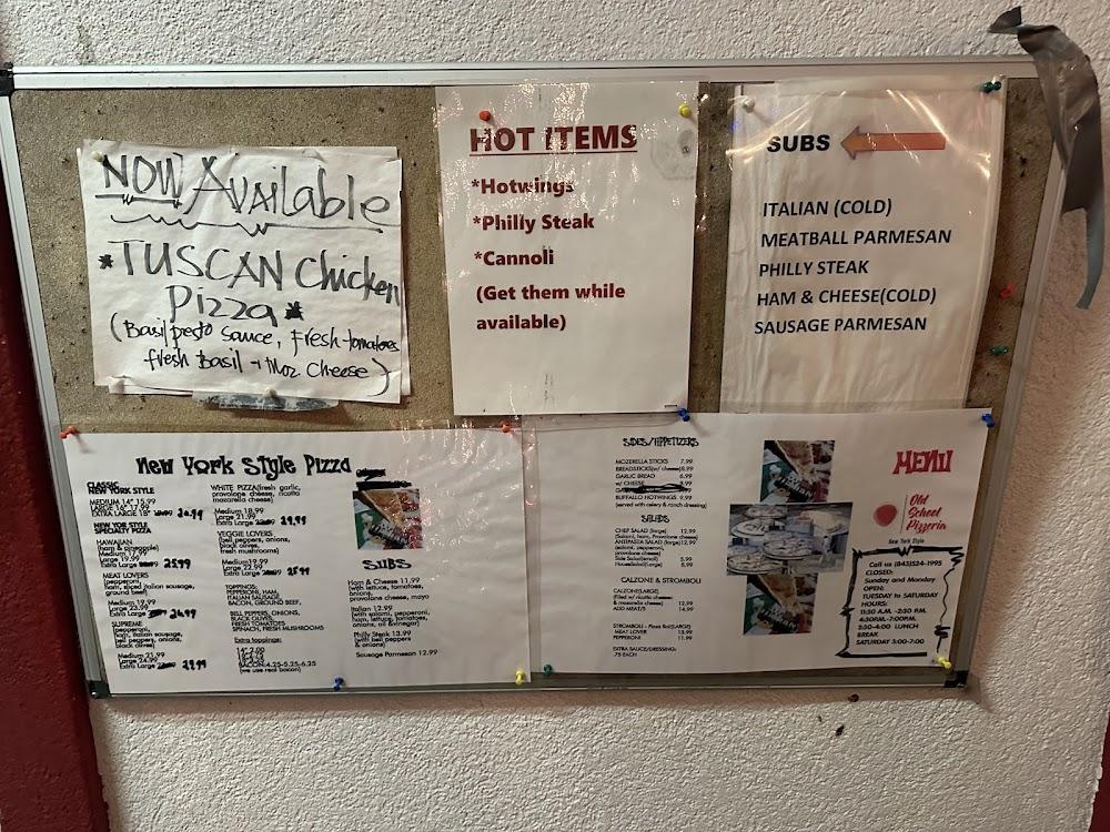 Old School Pizzeria Menu image 1